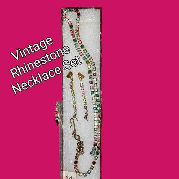 Old Fashioned Vintage Rhinestone Choker Set - Picture 7 of 16